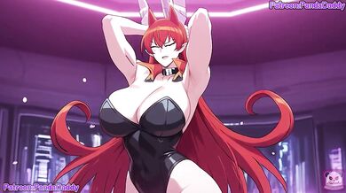 Iruma kun bunny suit blow job for her boss big tits Azazel Ameri cumshot rough
