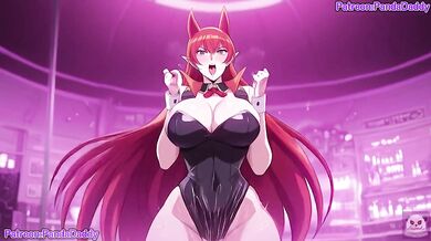 Iruma kun bunny suit blow job for her boss big tits Azazel Ameri cumshot rough