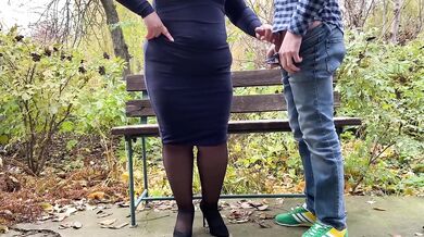 Stepmother ruined by thick ass doggy style cumshot in public
