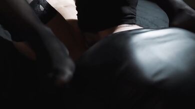 He drops to his knees and licks my fishnet-stocked pussy till I scream my real orgasm