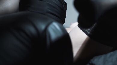 He drops to his knees and licks my fishnet-stocked pussy till I scream my real orgasm
