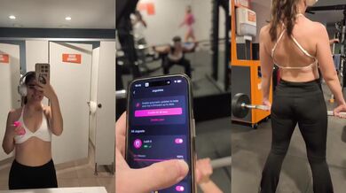 Lushing in the gym till her legs give out