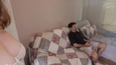 I sucked out his cum and painted my tits with it deep amateur blowjob cumshot