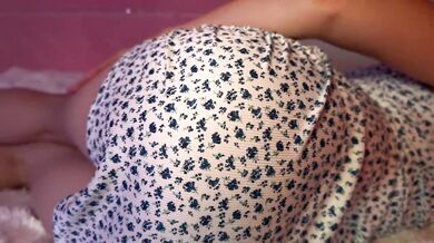 Blue dress dripping pussy teased raw for you