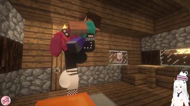 Minecraft blows my huge cock deepthroats me and swallows all my cum