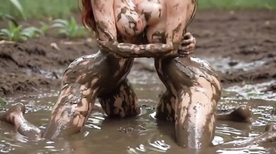 Two women lose clothes in swamp search muddy role play threesome