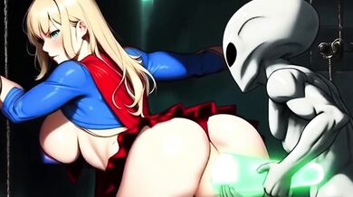 Supergirl Gets Anally Probed By Alien Cock Dildo During BDSM Bondage