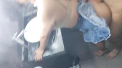 My girlfriend and I locked ourselves in the restaurant bathroom and fucked wild