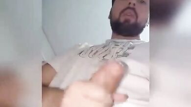 Hot day stroking my thick cock until I blow my load