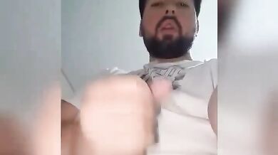 Hot day stroking my thick cock until I blow my load