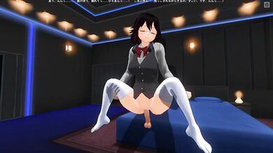 Girlfriend destroyed in hentai while held tight in 3D