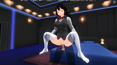 Girlfriend destroyed in hentai while held tight in 3D