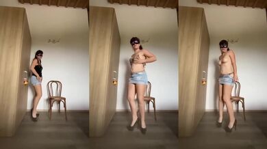 OnlyFans cum drips from Aurora Gioia’s sexy striptease