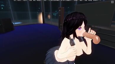 My girlfriend sucks my dick without using her hands 3D hentai blowjob