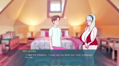 Granny Worships His Monster Dick After Gameplay Starts Hard MILF Fuck