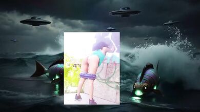 Sci fi planet parody she got caught taking it in the ocean outside