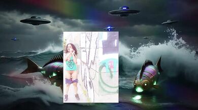 Sci fi planet parody she got caught taking it in the ocean outside