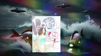 Sci fi planet parody she got caught taking it in the ocean outside