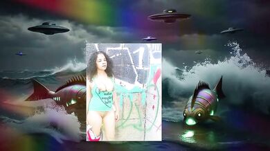 Sci fi planet parody she got caught taking it in the ocean outside