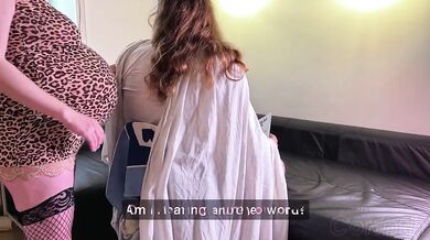Pregnant hairdresser Lily Corinth gets taped cleave gagged and destroyed in salon slut session