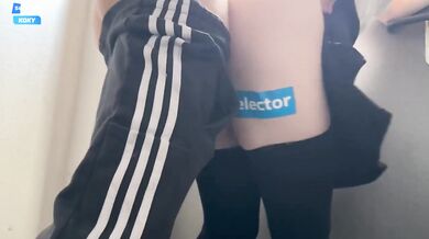 Public stairwell fuck ruined her schoolgirl blowjob ruin was inevitable