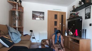 Real stepsister gets face fucked then covered in thick cum