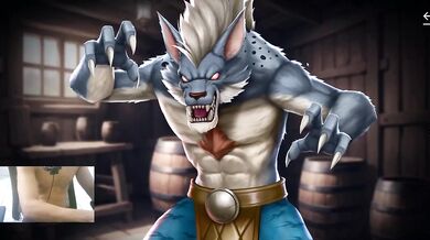 Blonde milf gets destroyed by a rough werewolf furry creampie