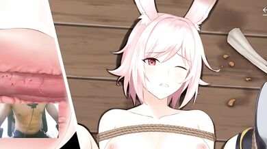 Blonde milf gets destroyed by a rough werewolf furry creampie