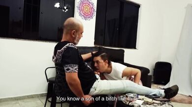 Loan shark pins the religious wife down and fucks her from behind