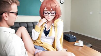 Bookshelf babe gets destroyed in hard doggy creampie
