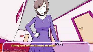 Giantess squishes sweaty foot on hallway victim