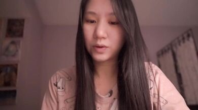 ASMR Asian cutie girl choked on her own drooling devotion Romans 5