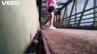 Ebony Exhibitionist Wife Gets Destroyed Pissing Public While Bike Path POV