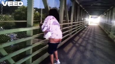 Ebony Exhibitionist Wife Gets Destroyed Pissing Public While Bike Path POV