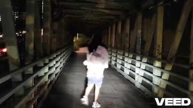 Ebony Exhibitionist Wife Gets Destroyed Pissing Public While Bike Path POV