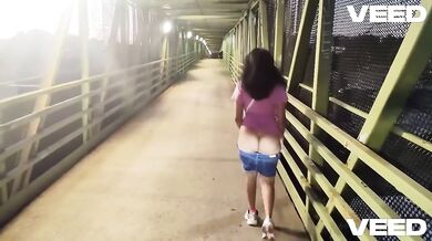 Ebony Exhibitionist Wife Gets Destroyed Pissing Public While Bike Path POV