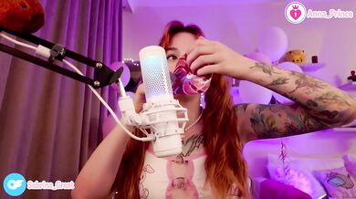 Ginger tease stripped ASMR with candy slurping