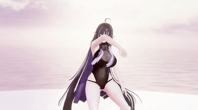 Nude Elf VTuber dances KPop hard in MMD hentai cosplay