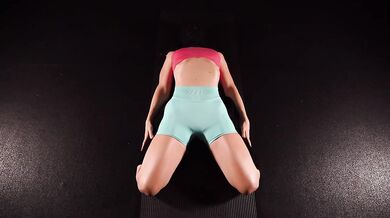 Sensual yoga babe deep in flexible ass edging