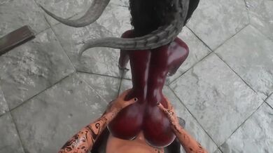 Sperm Hunter destroys succubi Azel with her big cock and mouth