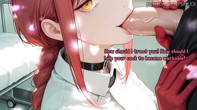 Doctor Makima wrecks her massive cock with filthy JOI after chainsaw exam