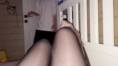 Nylons stained by a professors big cock while the blonde college student begs for more doggystyle