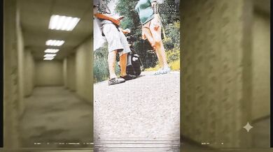 Backroom blowjob destroyed in this backrooms parody voyeur tape