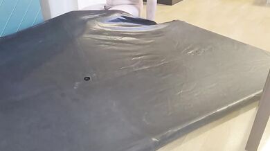 Vacuum Bed Slaver Milks His Cock Raw Machine