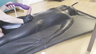 Vacuum Bed Slaver Milks His Cock Raw Machine