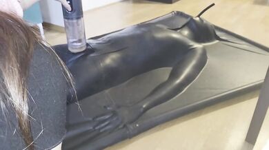 Vacuum Bed Slaver Milks His Cock Raw Machine