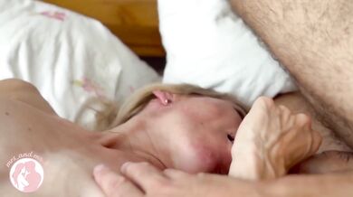 Playing with her toy while sucking a thick cock and swallowing every drop
