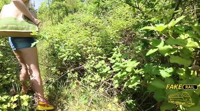 British cumslut destroyed by big dick POV on abandoned train track
