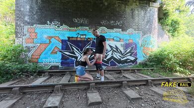 British cumslut destroyed by big dick POV on abandoned train track