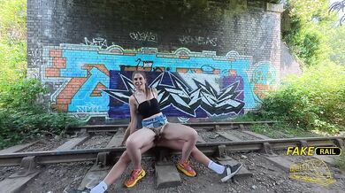 British cumslut destroyed by big dick POV on abandoned train track